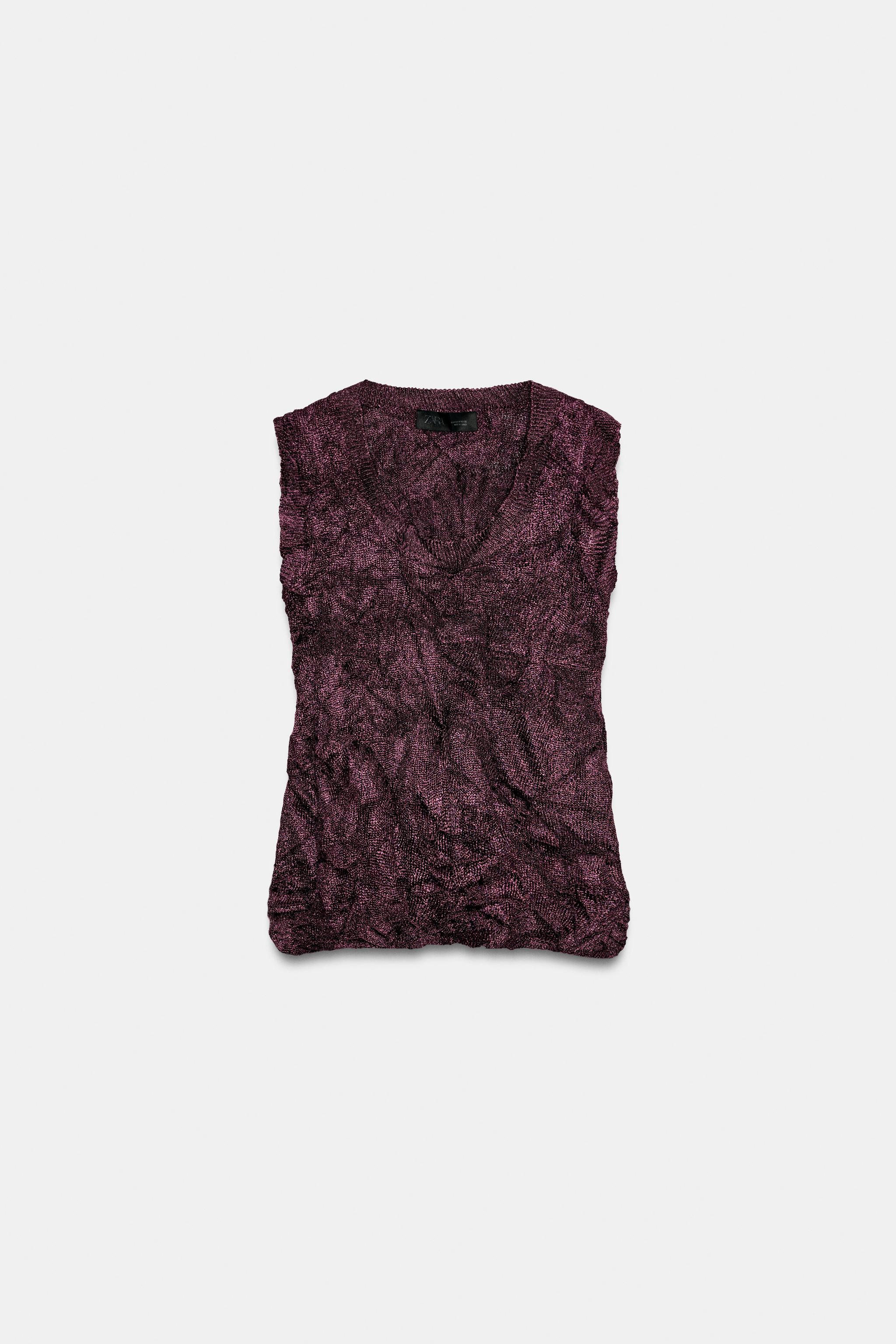 TOP EN MAILLE EFFET FROISSÉ